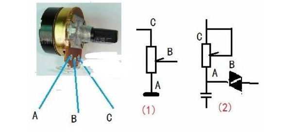 带开关可调电阻电位器接线图